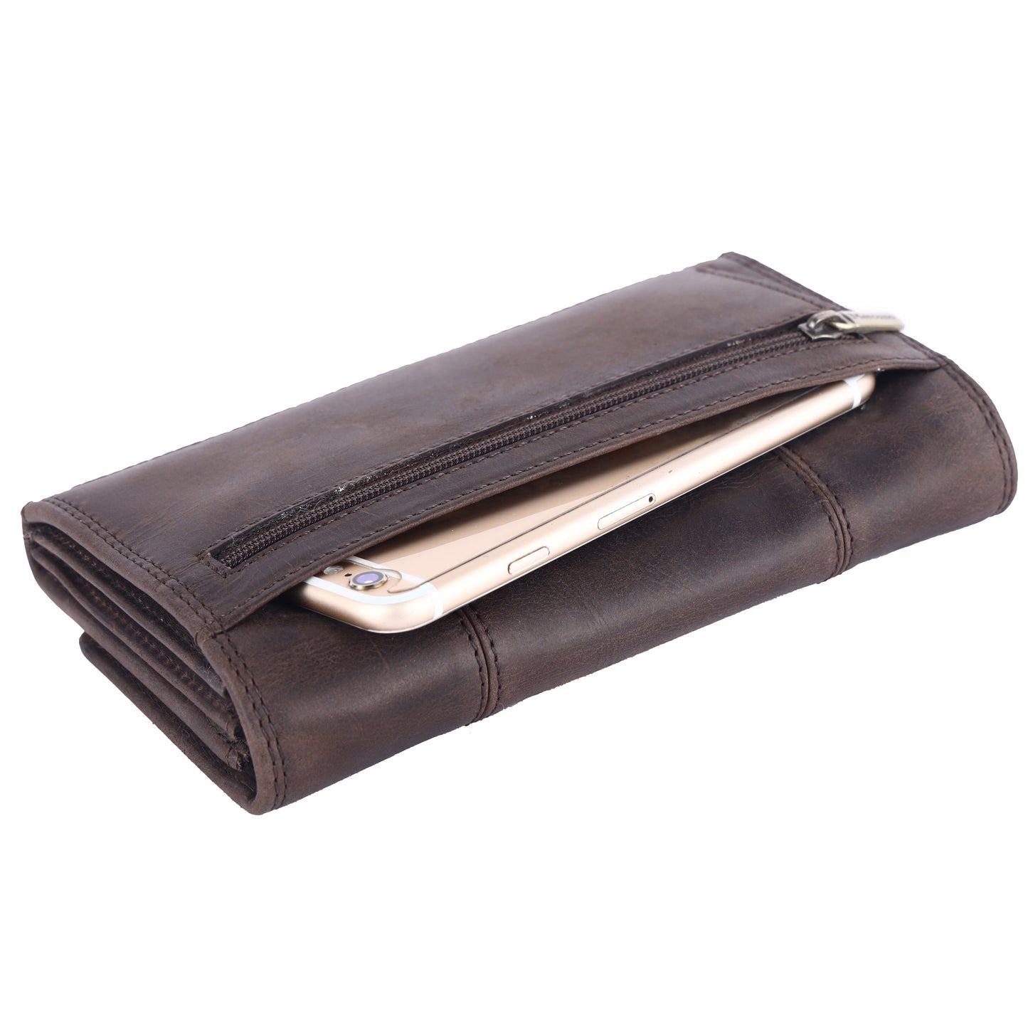 MERCANO® Damen Geldbörse aus Leder mit RFID-Schutz | 11 Kartenfächern | 3 Scheinfächern | Münzfach | #JL01