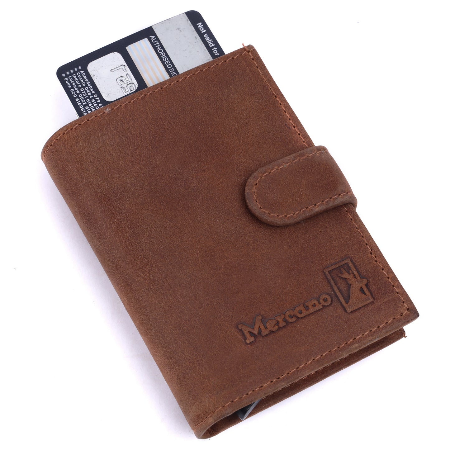 MERCANO® Leder-Geldbörse mit Flipcase, RFID-Schutz, 10 Kartenfächern, Schein- und Münzfach | Für Damen und Herren