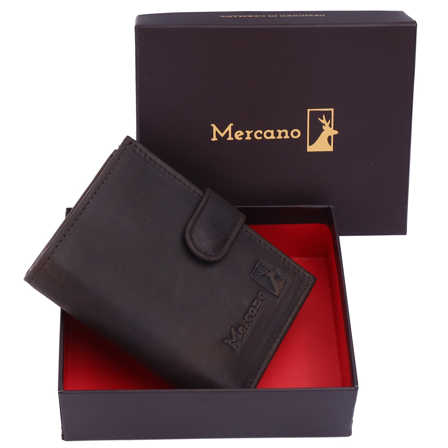 MERCANO® Leder-Geldbörse mit Flipcase, RFID-Schutz, 10 Kartenfächern, Schein- und Münzfach | Für Damen und Herren