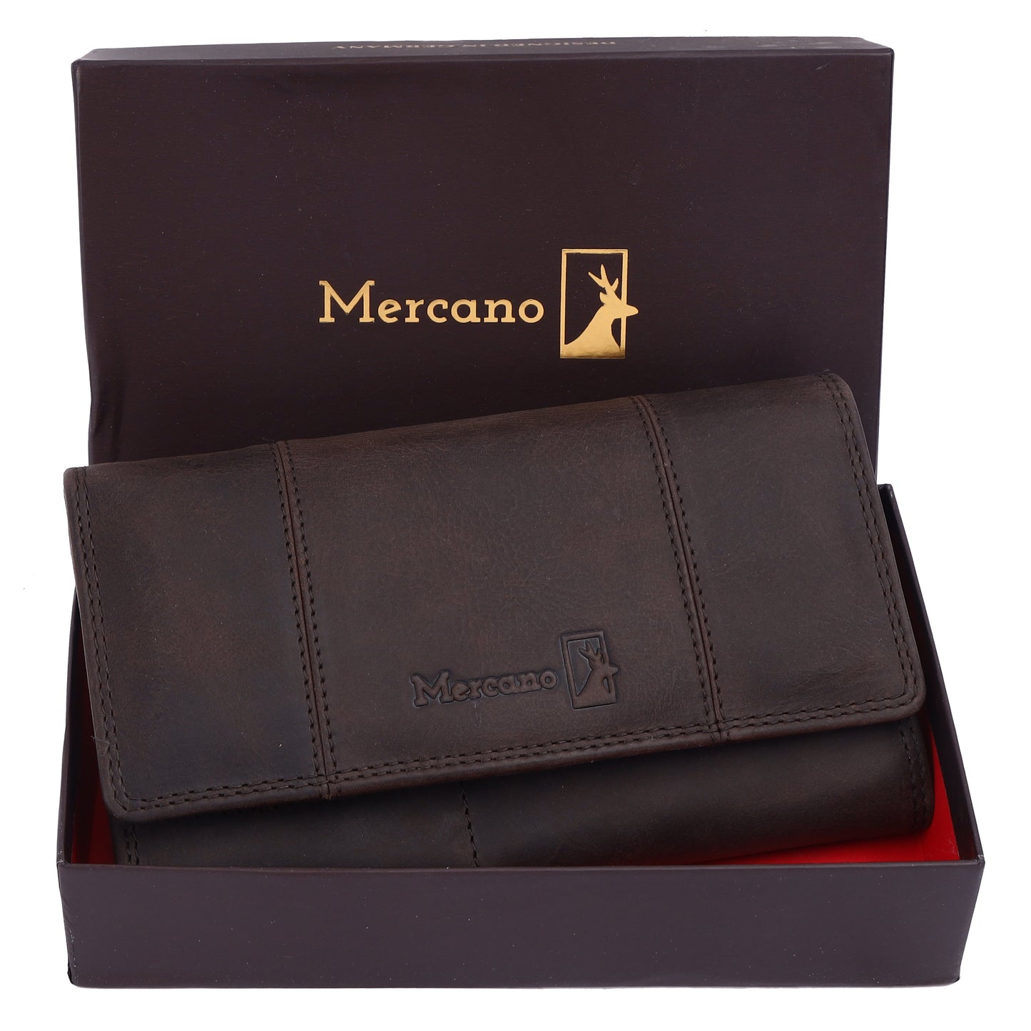 MERCANO® Damen Geldbörse aus Leder mit RFID-Schutz | 11 Kartenfächern | 3 Scheinfächern | Münzfach | #JL01