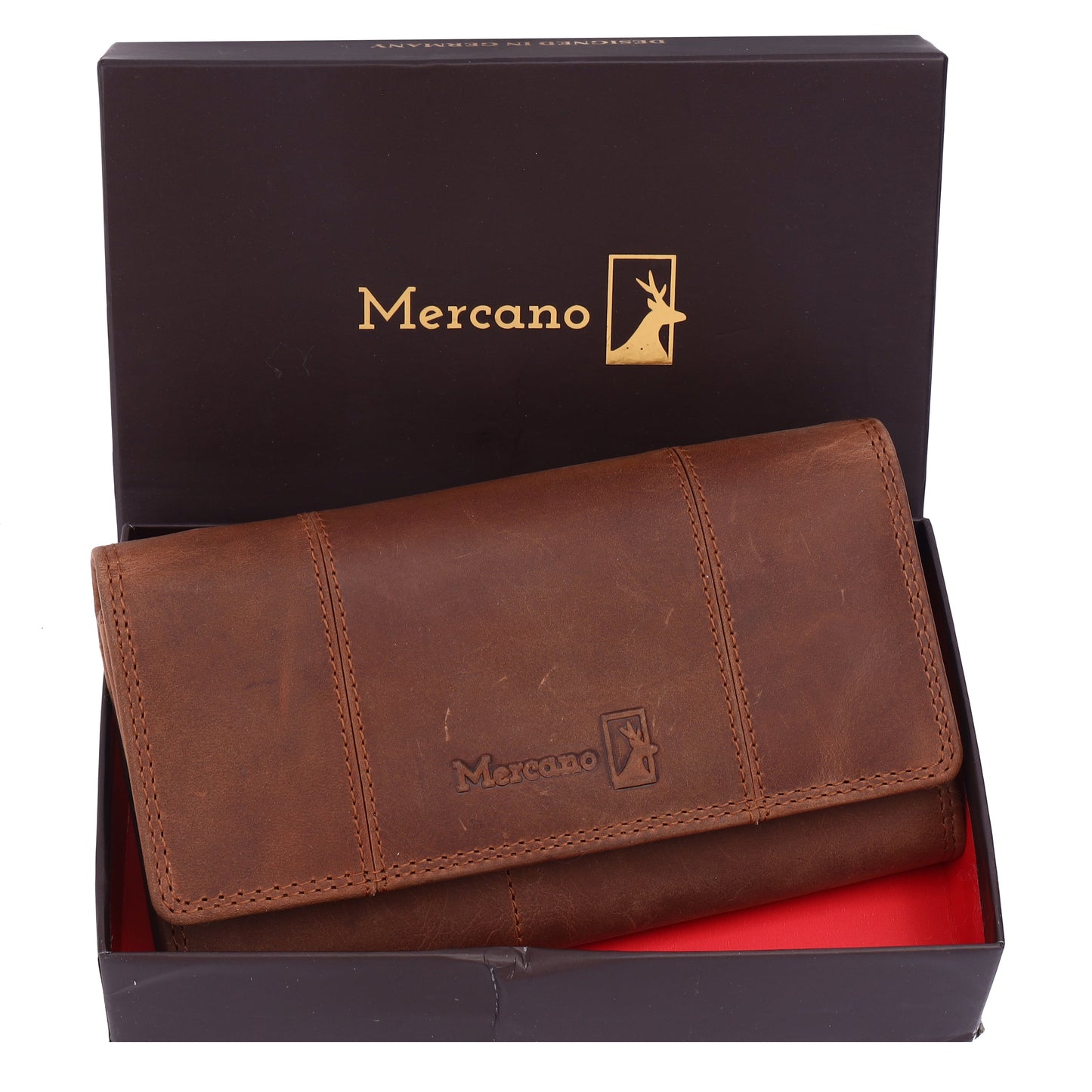 MERCANO® Damen Geldbörse aus Leder mit RFID-Schutz | 11 Kartenfächern | 3 Scheinfächern | Münzfach | #JL01