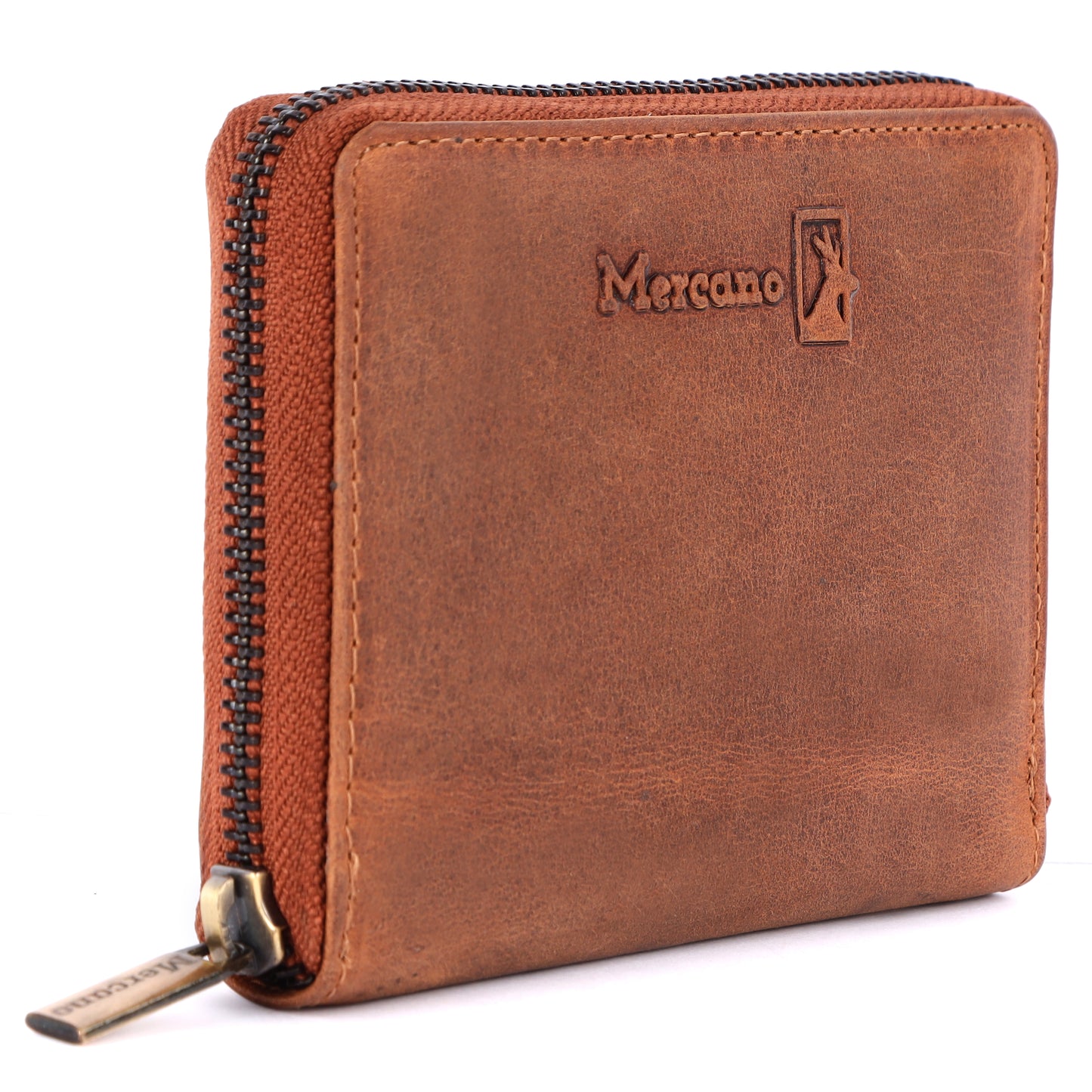 MERCANO® Kleine Damen Geldbörse mit Reißverschluss | Leder | RFID-Schutz | 11 Kartenfächern | 2 Scheinfächern | Münzfach | #RZ05
