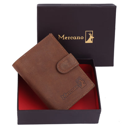 MERCANO® Leder-Geldbörse mit Flipcase, RFID-Schutz, 10 Kartenfächern, Schein- und Münzfach | Für Damen und Herren