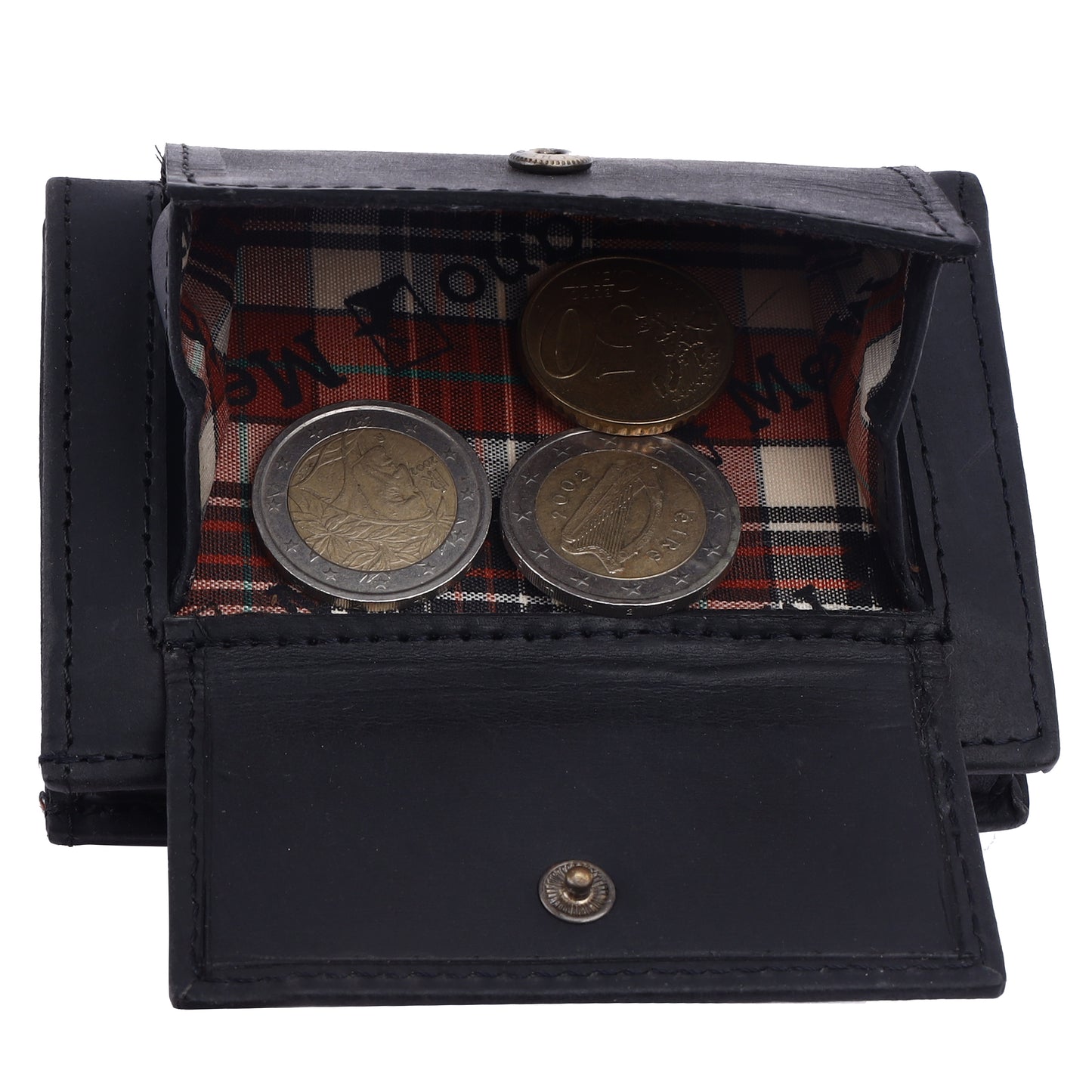 MERCANO® Schwarze Geldbörse für Damen und Herren aus Leder mit Flipcase | RFID-Schutz | 10 Kartenfächern | Scheinfach | Münzfach | #C01